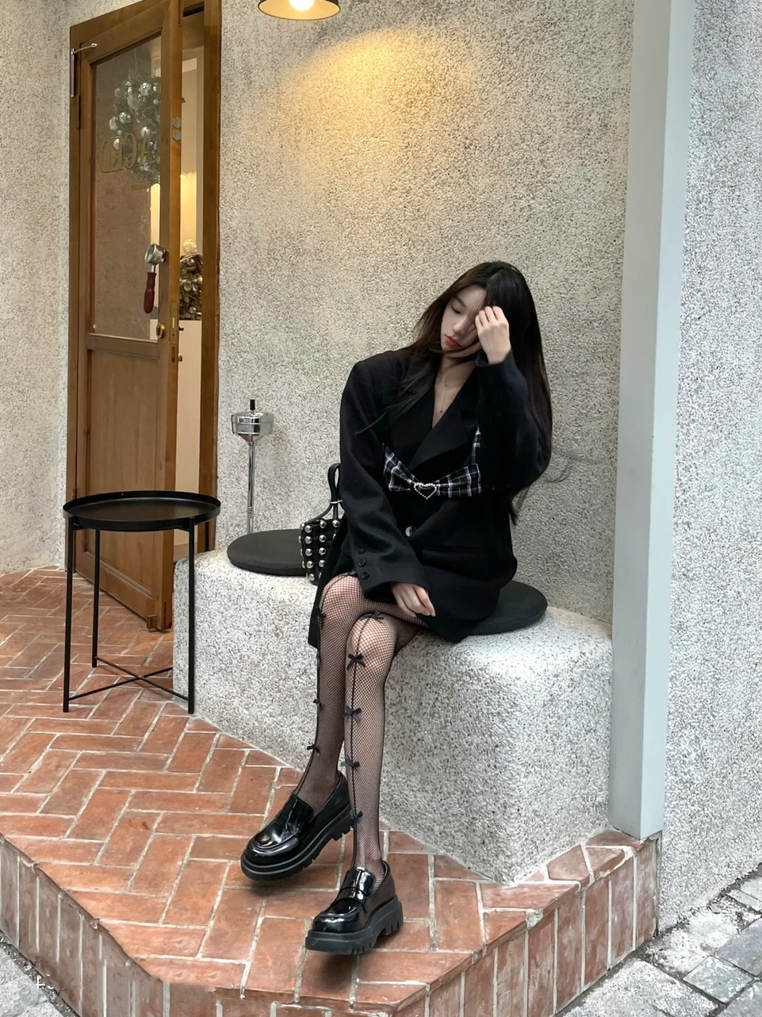 Bow Pattern Fashion Fishnet Stocking Tights with Bow Pattern